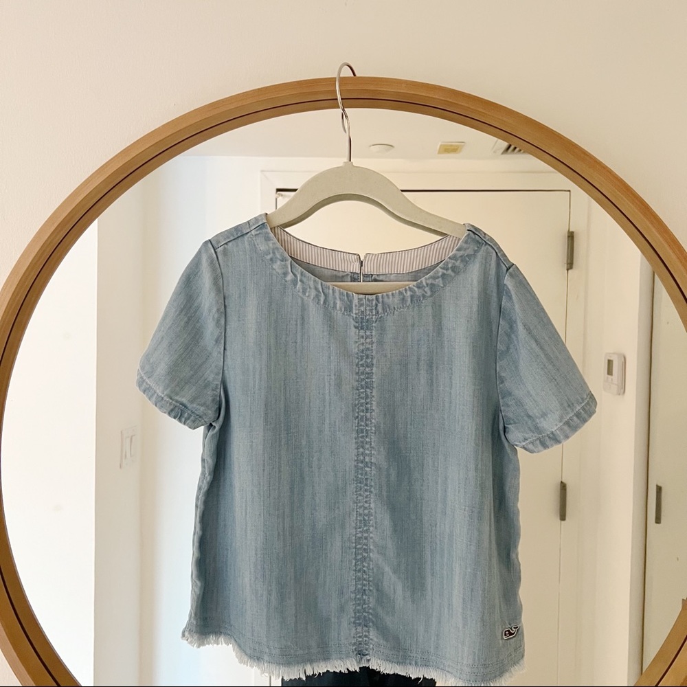 Vineyard Vines Chambray Blouse Size 7-8